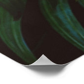Poster Tropical Palm Leaf Green Relaxant méditatif (Coin)