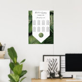 Poster Tropical Palm Leave Greenery Mariage Seating Chart (Bureau à domicile)