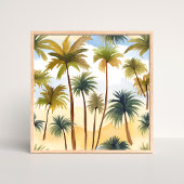 Poster Tropical Palm Trees | Beach Watercolor Painting
