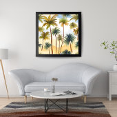 Poster Tropical Palm Trees | Beach Watercolor Painting