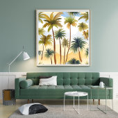 Poster Tropical Palm Trees | Beach Watercolor Painting