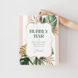 Poster Tropical pam rose rayé bubbly bar nuptiale douche<br><div class="desc">Tropical pam rose rayé bubbly bar nuptiale douche Poster Objets correspondants disponibles.</div>