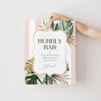 Tropical pam rose rayé bubbly bar nuptiale douche