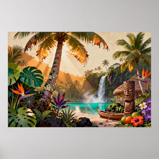 Poster Tropical Paradise: A Vibrant Island Retreat (Devant)