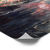 Poster Tropical Rainforest Flamant rose rose Vintage (Coin)