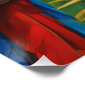 Poster Tropical Red Macaw, Exotic Bird in Vibrant Colors (Coin)