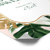 Poster Tropical rose rayures L'amour est doux prendre un (Coin)