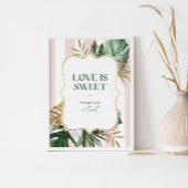 Poster Tropical rose rayures L'amour est doux prendre un