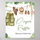 Poster Tropical Safari Jungle Animaux Déchets (Devant)