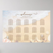Poster Tropical Starfish Beach Wedating Seating Chart (Devant)