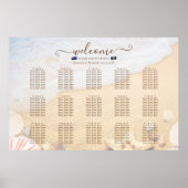 Poster Tropical Starfish Drapeau Plage Mariage Seating Ch (Devant)