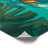 Poster Tropical Tiger Swimming in River Bathroom Print (Coin)