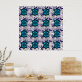 Poster Tropical Turtle Floral Pattern Seamless Sea Turtle (Cuisine)
