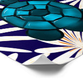Poster Tropical Turtle Floral Pattern Seamless Sea Turtle (Coin)