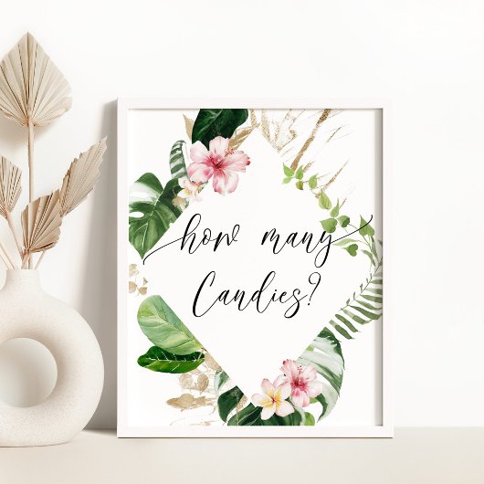 Poster Tropical verdure fille douche combien de bonbons