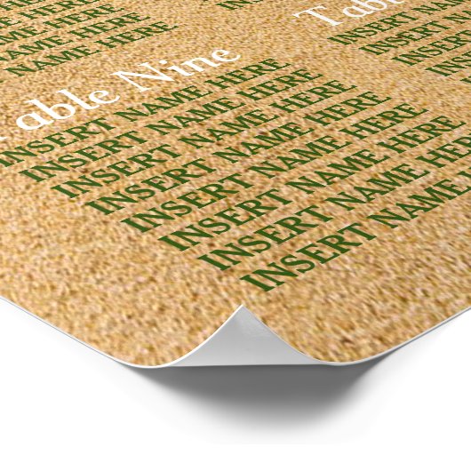 Poster Tropical Wreath Sandy Beach Wedating Seating Chart (Coin)