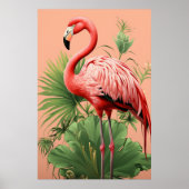 Poster 🌴 tropicale colorée 🦩 Flamant rose Paradise (Devant)