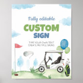 Poster Trou dans un golf Anniversaire de la table de fête (Devant)