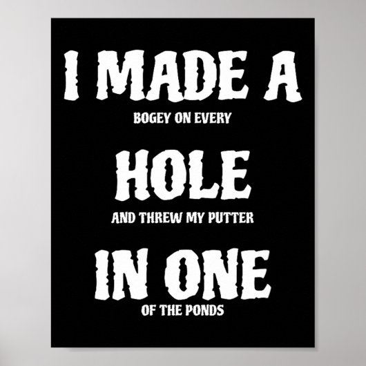 Poster Trou en un de golf drôle de golf (Devant)
