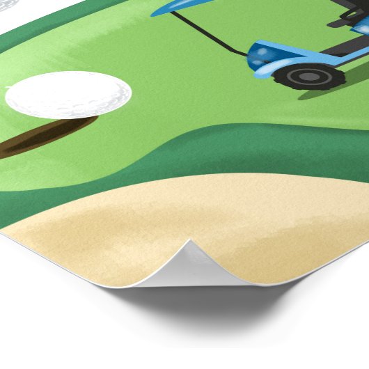Poster Trou en un Golf Par-Tee Boy Signal d'anniversaire (Coin)