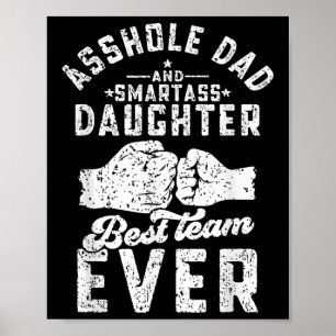 Poster Trou Papa Et Fille Intelligente Meilleure Équipe J