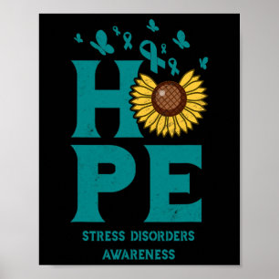 Poster Troubles de Stress Espoir Sarcelle Tournesol Vinta