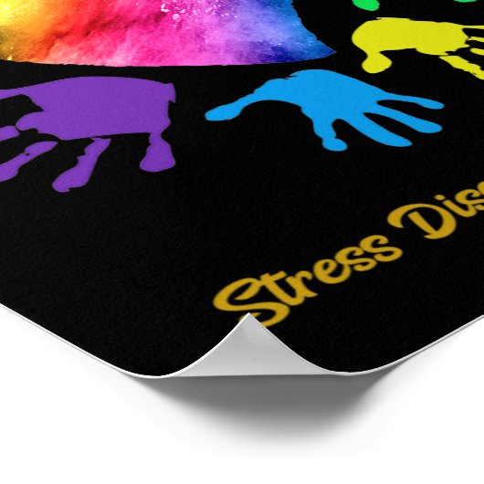 Poster Troubles du stress Sensibilisation Mains Troubles (Coin)