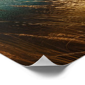 Poster Troupeau : Chevaux en pelotage en campagne (Coin)