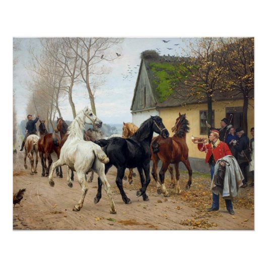 Poster Troupeau de Chevaux vers 1878 (Devant)