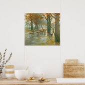 Poster Troupeau de moutons avec bergère par un jour de pl (Cuisine)