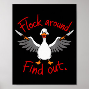 Poster Troupeau Drôle Autour Découvrez Canard Sarcastique