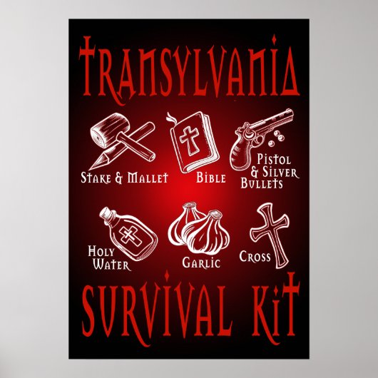Poster Trousse de survie Funny Vampire Transylvanie (Devant)