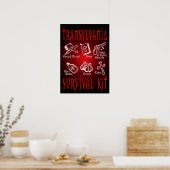 Poster Trousse de survie Funny Vampire Transylvanie (Cuisine)