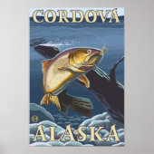 Poster Trout Fishing Cross-Section - Cordova, Alaska (Devant)