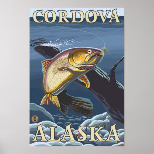 Poster Trout Fishing Cross-Section - Cordova, Alaska