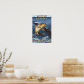 Poster Trout Fishing Cross-Section - Mont Rainier, (Cuisine)