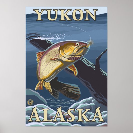 Poster Trout Fishing Cross-Section - Yukon, Alaska (Devant)