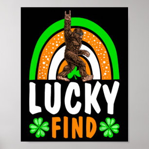 Poster Trouve Chanceux Bigfoot Joyeux St Patricks Day T-s