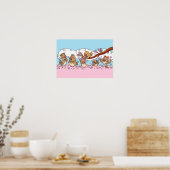 Poster Trouve des oiseaux avec des fleurs de sakura roses (Cuisine)