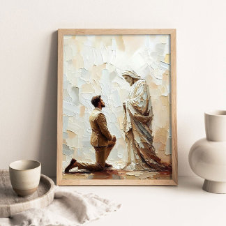 Poster Trouver la foi, Art chrétien numérique, Jésus Sauv