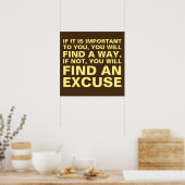 Poster Trouver un moyen ou une excuse (Cuisine)