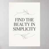 Poster Trouvez la beauté dans la simplicité Citation mini (Devant)