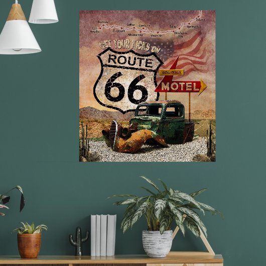 Poster Trouvez vos coups de pied sur la route 66 (Salon 1)