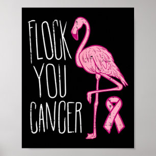 Poster Trouvez votre cancer du sein Flamant rose rose Rub