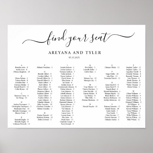 Poster Trouvez votre siège (Devant)