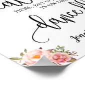 Poster Trouvez votre siège accueil mariage signe rose flo (Coin)