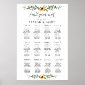 Poster Trouvez votre siège Aquarelle Fleur sauvage de tou (Devant)