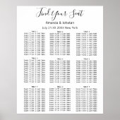 Poster Trouvez votre siège graphique Mariage Bridal Blanc (Devant)