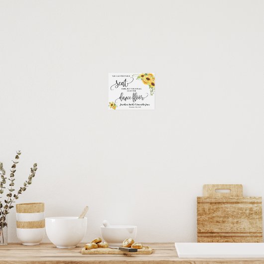 Poster Trouvez votre siège mariage panneau de tournesols (Cuisine)