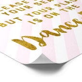 Poster Trouvez votre siège Mariage Signer Pink Gold Strip (Coin)